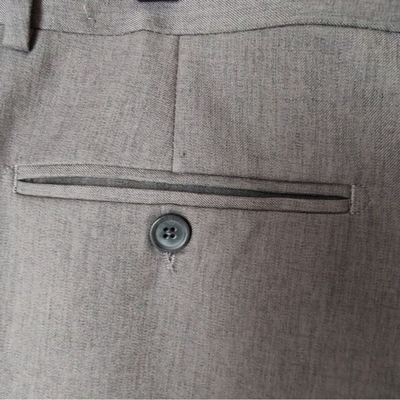 Angelo Rossi Mens Classic Gray Pleated Trousers 38 x 32 - Picture 4 of 7